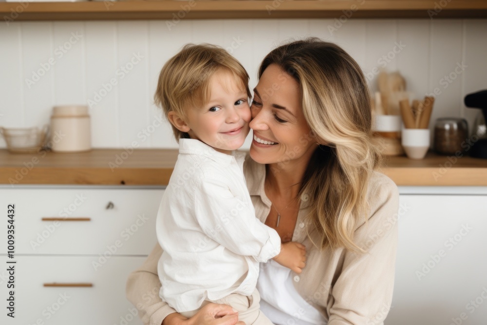 Mother and toddler embracing portrait kissing. Mother and toddler embracing portrait kissing.