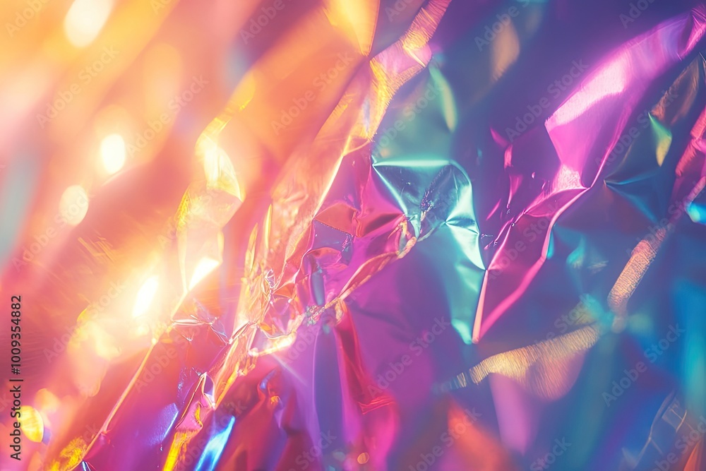 A holographic rainbow background, with light reflections creating an iridescent sheen A holographic rainbow background, with light reflections creating an iridescent sheen