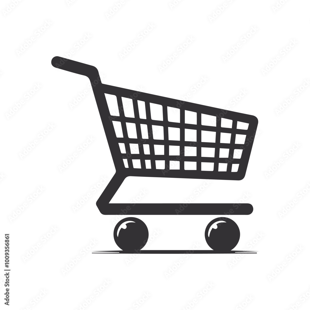 Vector shopping cart icon on white background.
Vector shopping cart icon on white background.