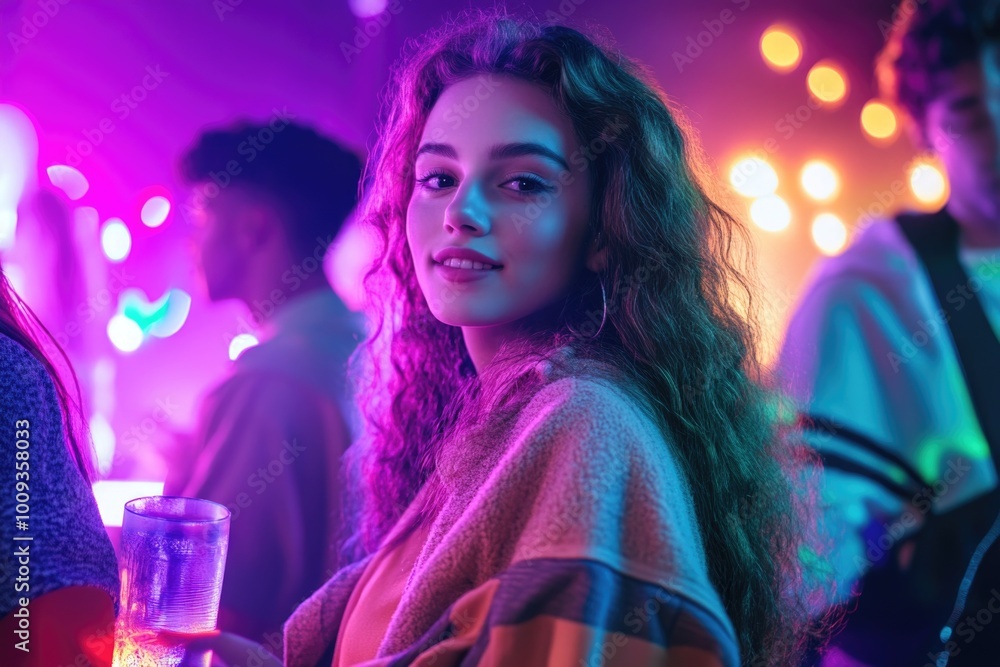 A woman holds a glass of wine at a social gathering, perfect for use in stock photos of parties, celebrations, and social events A woman holds a glass of wine at a social gathering, perfect for use in stock photos of parties, celebrations, and social events
