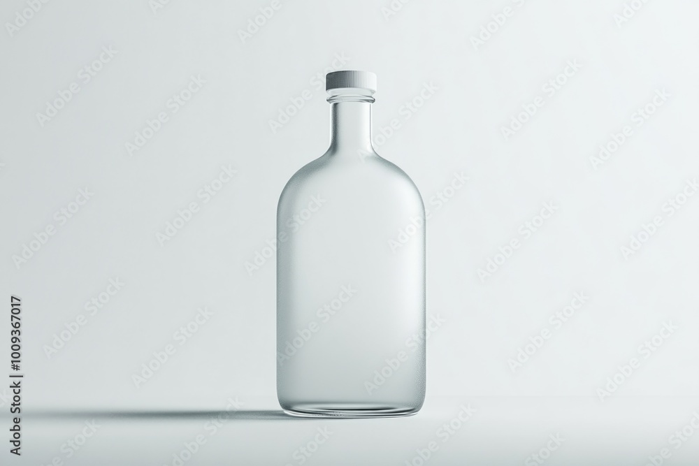 A transparent glass container with a black stopper or lid, suitable for various uses including science and everyday life A transparent glass container with a black stopper or lid, suitable for various uses including science and everyday life