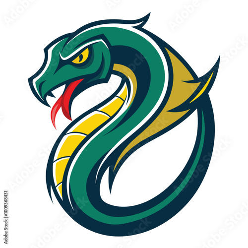 Snake vector, Snake logo, cobra head snake illustration, Aggressive Snake Open Its Mouth Widely Shows Its Fangs and Tongue