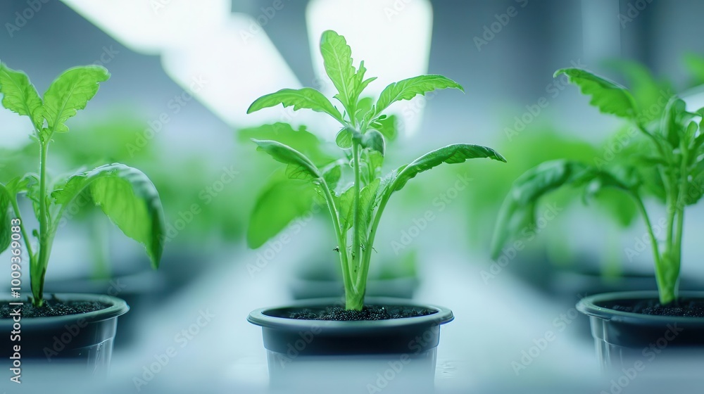 Organic carrots growing in soil under an advanced indoor farming system with precise moisture control, tech-enhanced agriculture Organic carrots growing in soil under an advanced indoor farming system with precise moisture control, tech-enhanced agriculture
