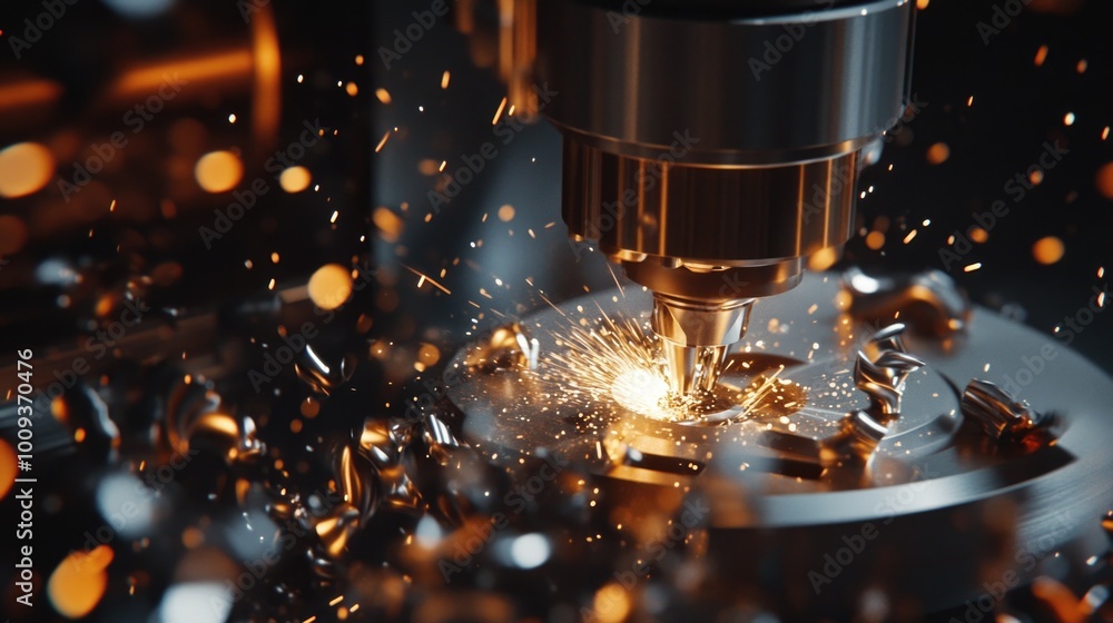 Close-up view of a machine emitting sparks, suitable for use in technical and industrial contexts Close-up view of a machine emitting sparks, suitable for use in technical and industrial contexts