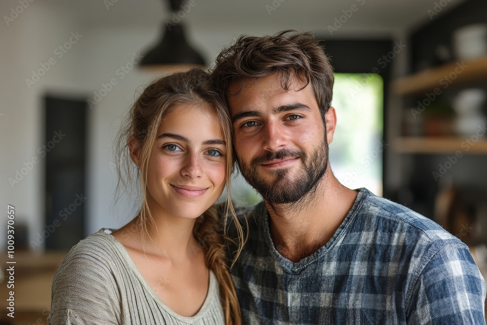 Young couple renting a new house, Generative AI Young couple renting a new house, Generative AI