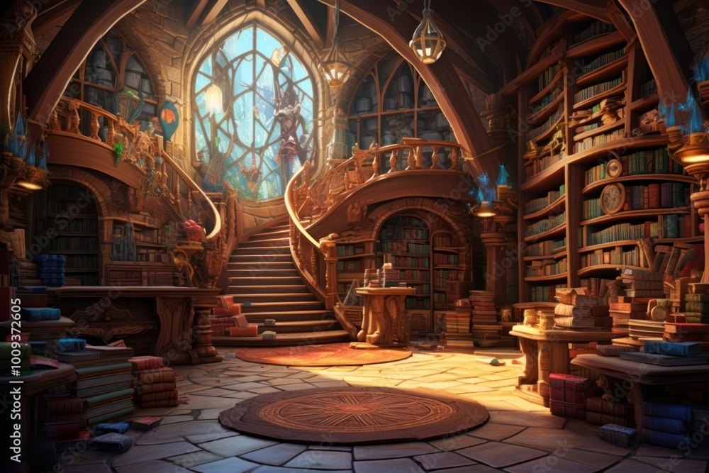 Obraz premium Library architecture publication building.