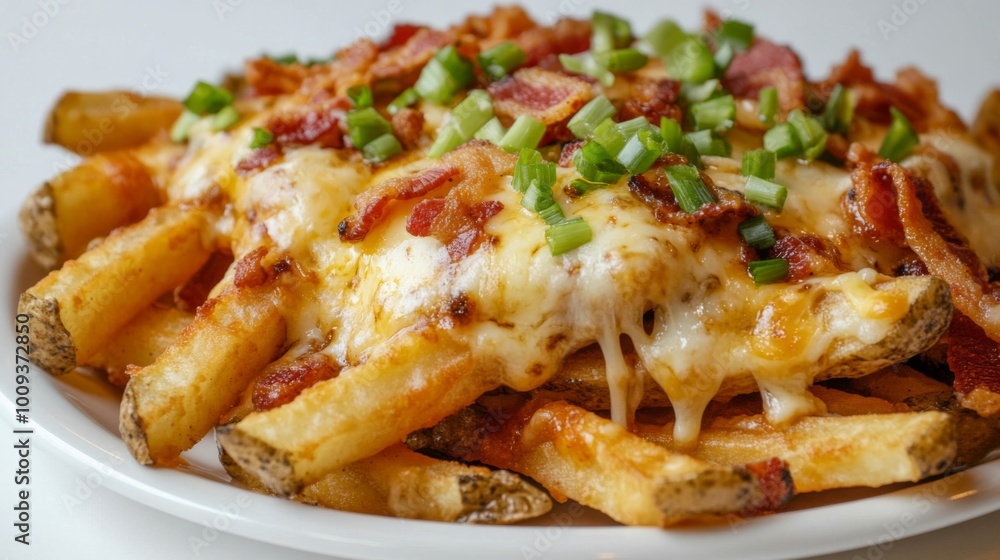Cheesy Bacon Loaded Fries with Green Onions Cheesy Bacon Loaded Fries with Green Onions