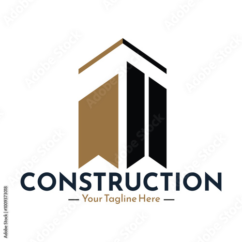 construction logo. buildings and architects. flat design style. suitable for brands, companies, tenders. vector design template