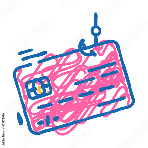 credit card fraud bank payment doodle icon sketch vector. credit card fraud bank payment sign. isolated symbol illustration