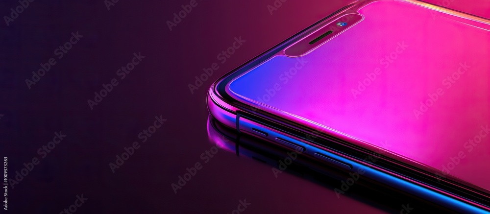 Smartphone with a Pink and Blue Gradient Color Smartphone with a Pink and Blue Gradient Color