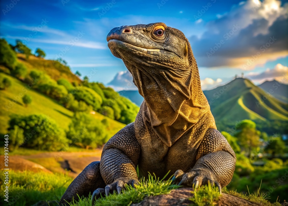 Majestic Komodo Dragon in Natural Habitat, Captured in Stunning Detail and Vibrant Colors Majestic Komodo Dragon in Natural Habitat, Captured in Stunning Detail and Vibrant Colors
