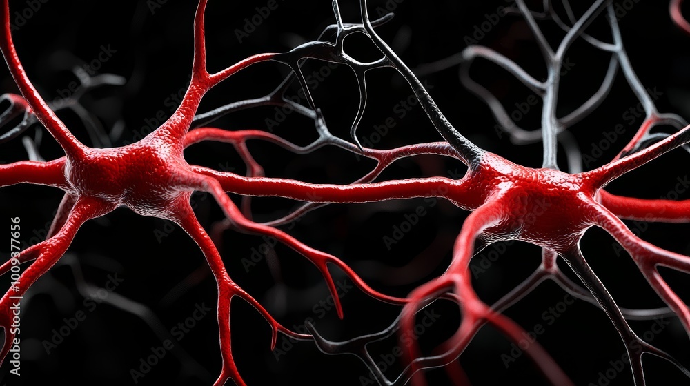A 3D rendering showing the symmetrical lymphatic vessels running alongside the circulatory veins and arteries, demonstrating how both systems work in parallel. A 3D rendering showing the symmetrical lymphatic vessels running alongside the circulatory veins and arteries, demonstrating how both systems work in parallel.