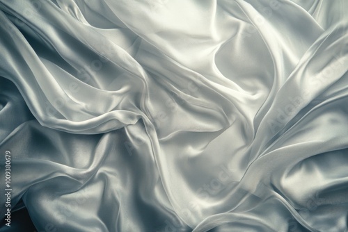 Close-up shot of white silk fabric texture, suitable for textile or fashion designs