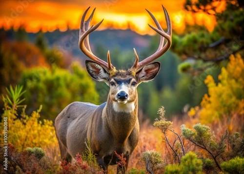 Wallpaper Mural Majestic Mule Deer Buck Standing Proudly in the Wilderness Captured in Stunning Natural Light Torontodigital.ca