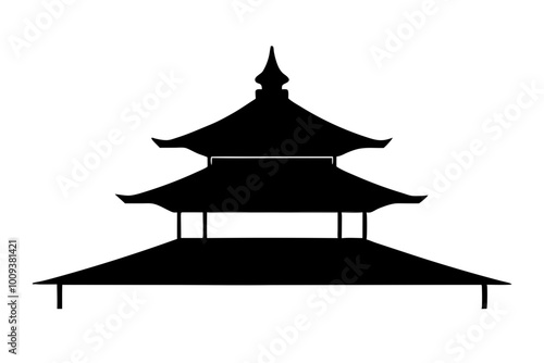 Pagoda | vector silhouette illustration on white background