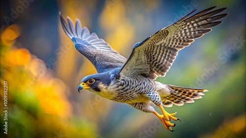 Majestic Peregrine Falcon Diving at High Speed, Capturing the Beauty of Nature in Action