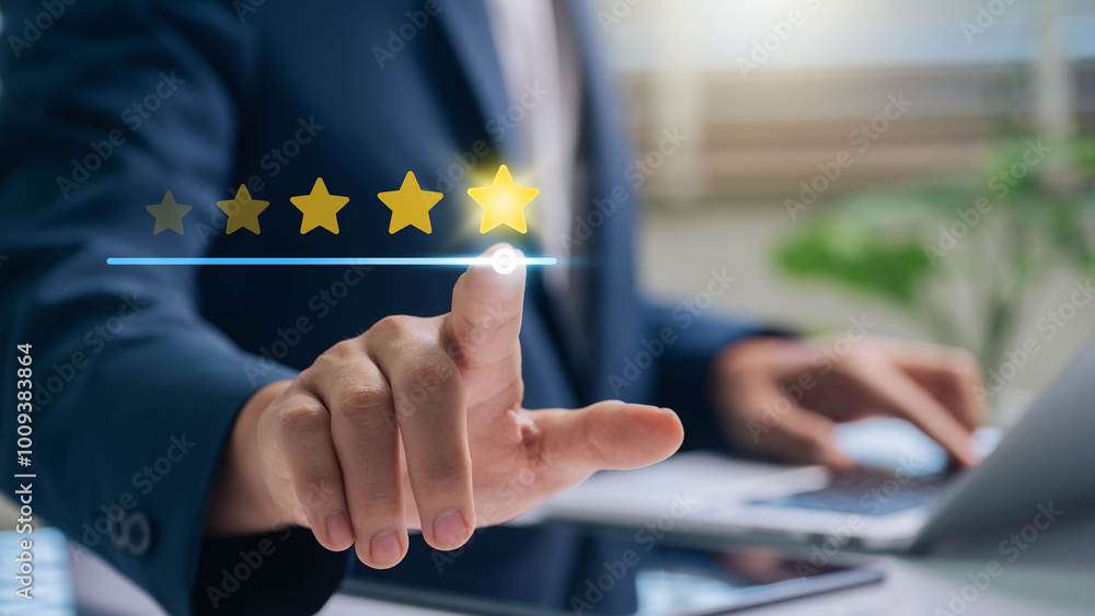 Φωτογραφία Customer Satisfaction, Digital rating concept