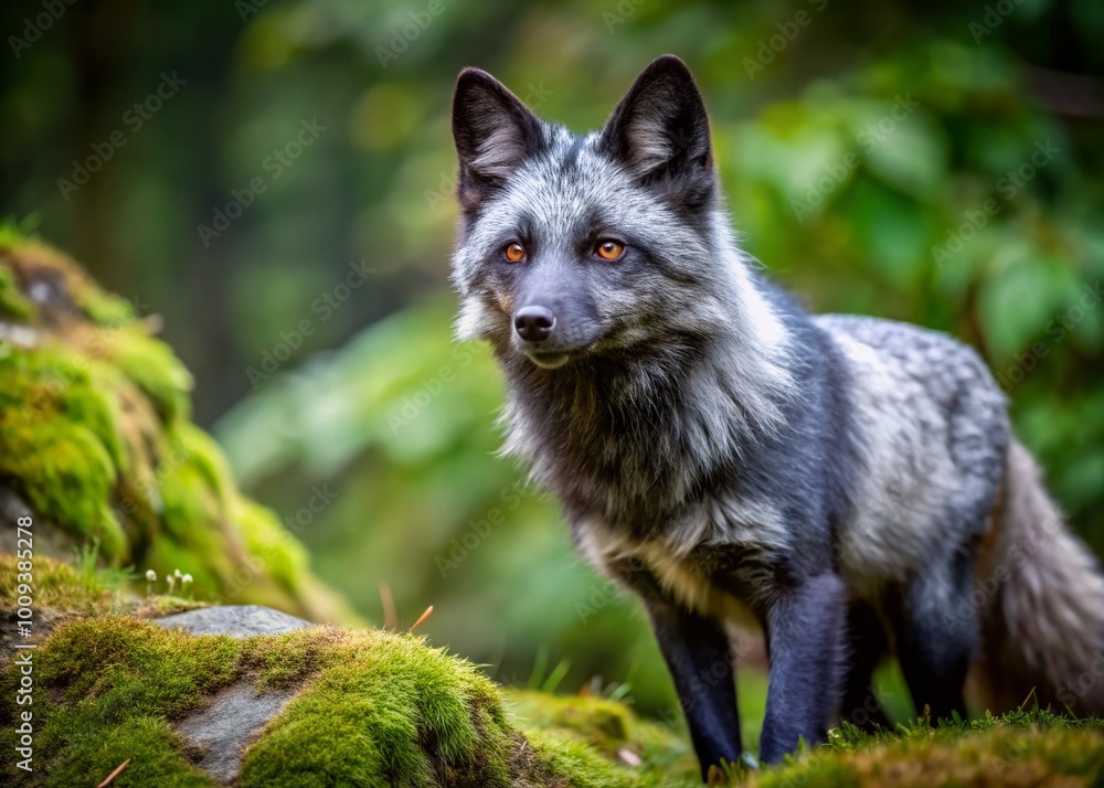 Majestic Silver Foxes in Natural Habitat Showcasing Their Unique Beauty and Graceful Movements Majestic Silver Foxes in Natural Habitat Showcasing Their Unique Beauty and Graceful Movements