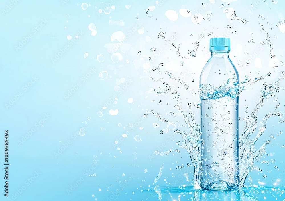 Stylish Water Bottle with Splashing Effects for Vibrant Lifestyle Brand Promotion Stylish Water Bottle with Splashing Effects for Vibrant Lifestyle Brand Promotion