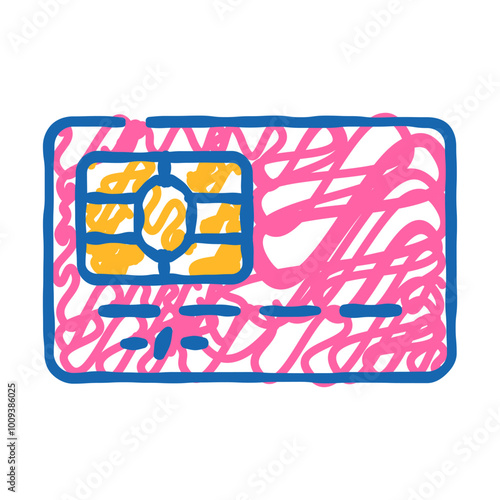 emv card bank payment doodle icon sketch vector. emv card bank payment sign. isolated symbol illustration