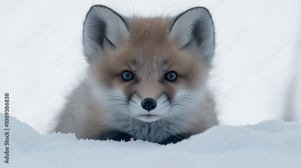 Obraz premium little white fox in the snow