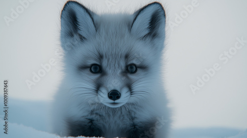 little white fox in the snow