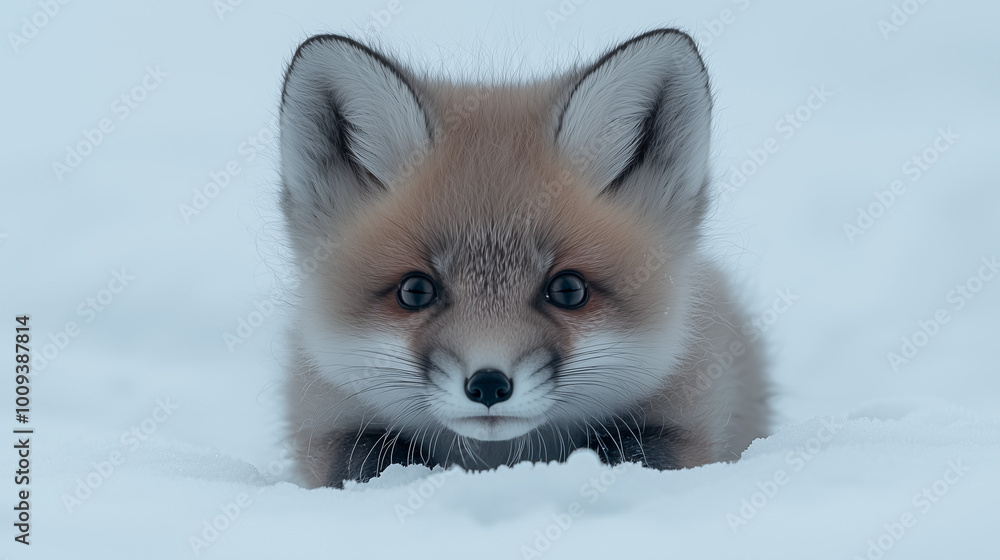 Obraz premium little white fox in the snow