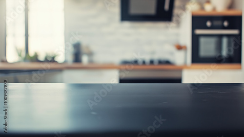 Wallpaper Mural Modern Kitchen Background With A Minimalistic Centre Table In Focus, Home Style, Kitchen Lifestyle, Kitchen Mock Up, Home Idea's. Torontodigital.ca