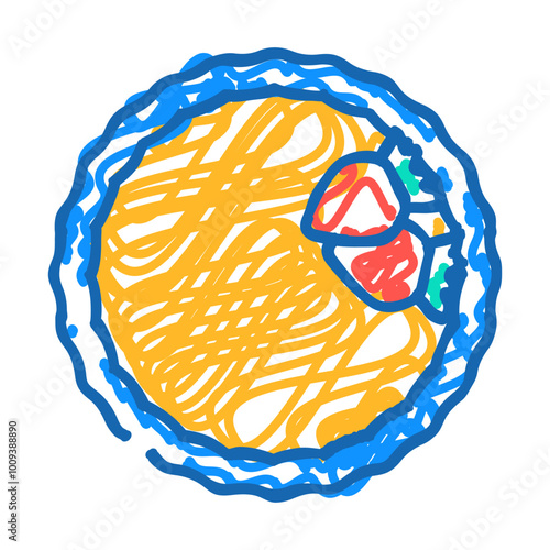 creme brulee french cuisine doodle icon sketch vector. creme brulee french cuisine sign. isolated symbol illustration