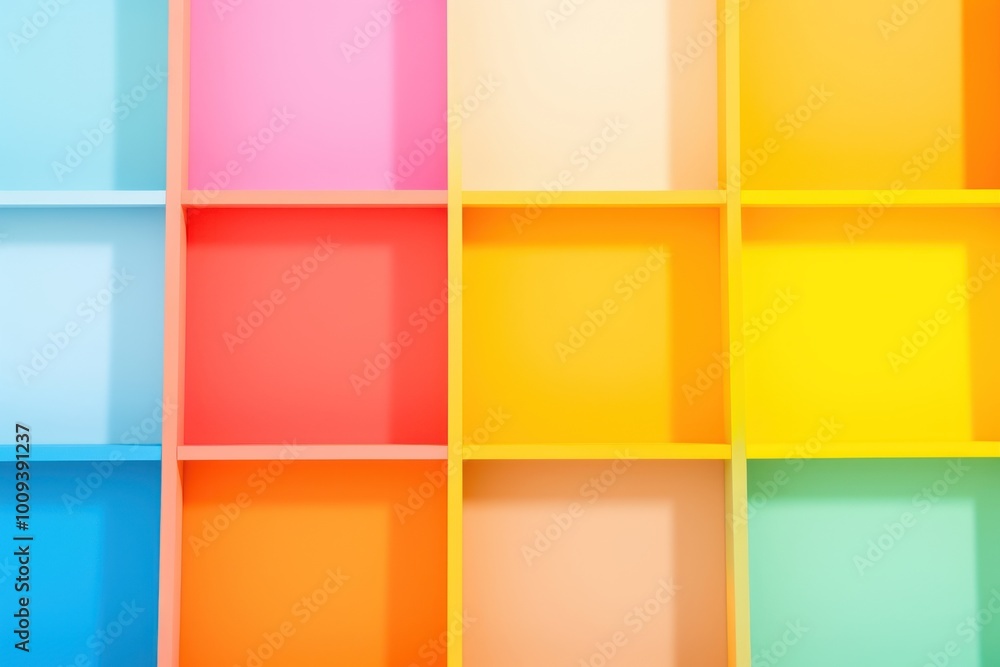 Fototapeta premium A taplet backgrounds shelf arrangement.