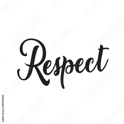 respect text on white background.