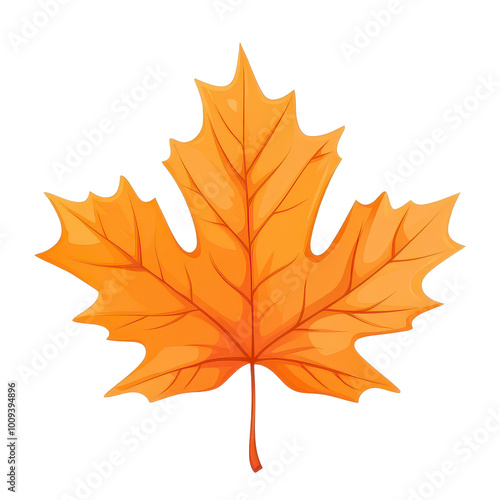 Wallpaper Mural Beautiful orange leaf, perfect for seasonal designs and nature themes. Torontodigital.ca