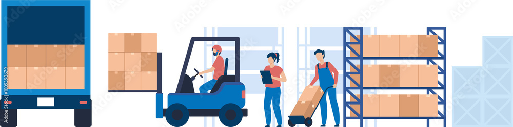 Warehouse Logistics Team Organizing Efficient Deliveries with Optimized Inventory Management and Distribution Systems. Warehouse Logistics Team Organizing Efficient Deliveries with Optimized Inventory Management and Distribution Systems.