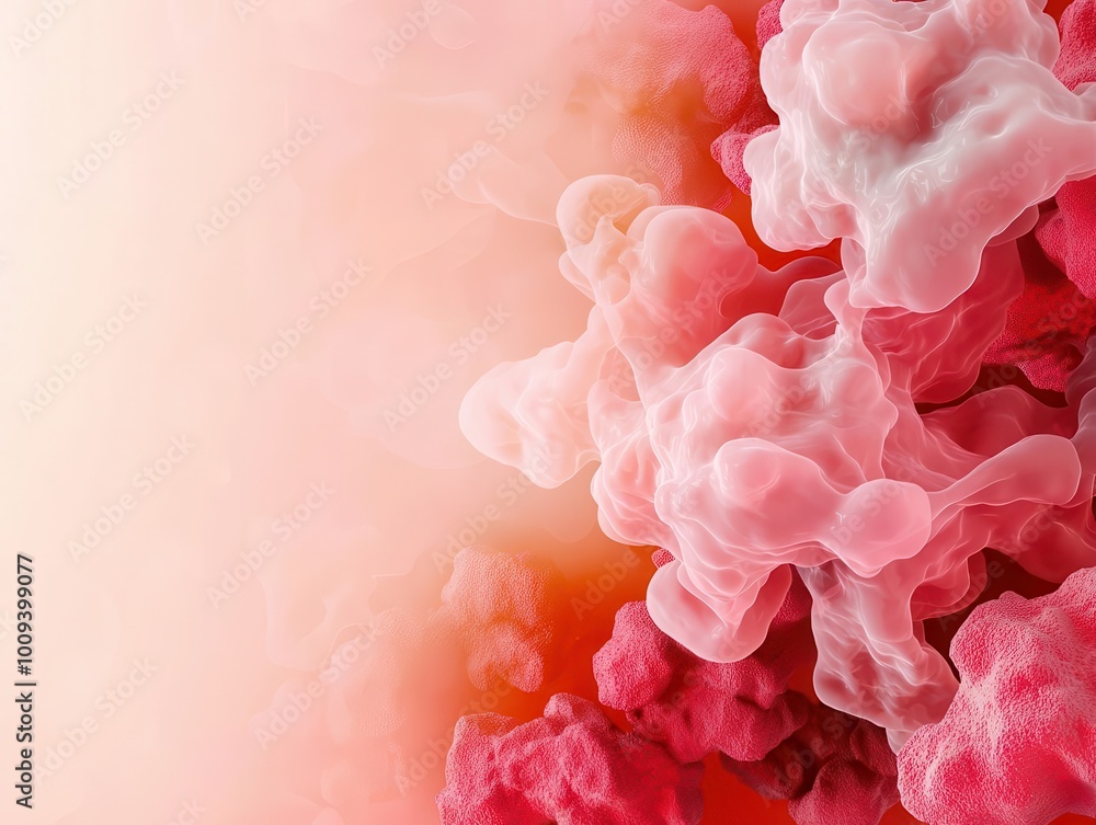 Fototapeta premium Gentle abstract representation of prostate cells in soft colors, Prostate cancer abstract, Artistic interpretation of disease