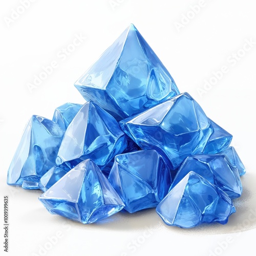 Shimmering blue crystals glisten in the light, forming a captivating display of color