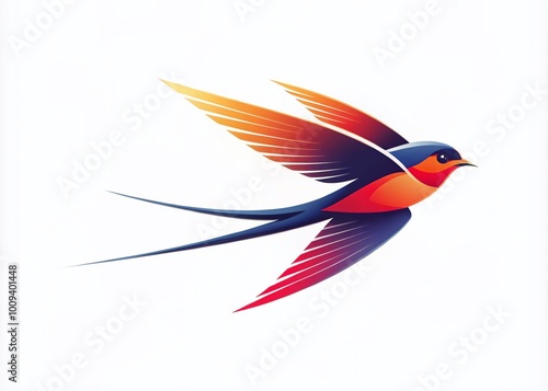 Modern logo design featuring a swift bird symbolizing speed and agility in a minimalist style photo