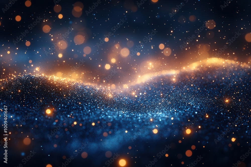 a stunning abstract background featuring glittering lights in blue gold and black creating a captivating and luxurious digital canvas a stunning abstract background featuring glittering lights in blue gold and black creating a captivating and luxurious digital canvas