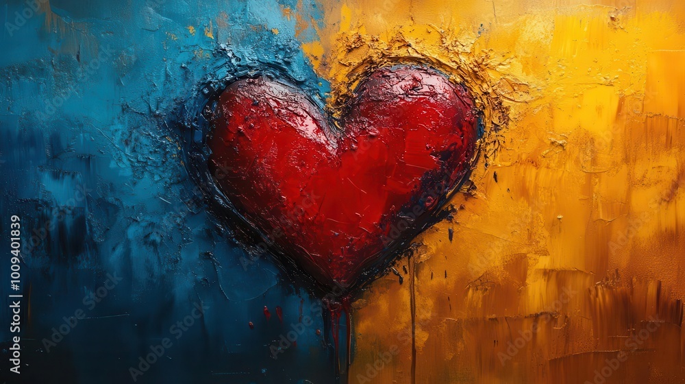 symbolic representation of a broken heart creatively illustrating pain and loss through contrasting colors and abstract forms that evoke deep emotional resonance symbolic representation of a broken heart creatively illustrating pain and loss through contrasting colors and abstract forms that evoke deep emotional resonance