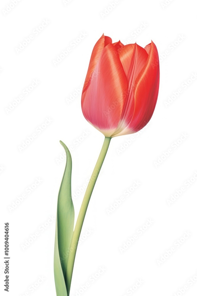 Tulip flower plant white background. Tulip flower plant white background.