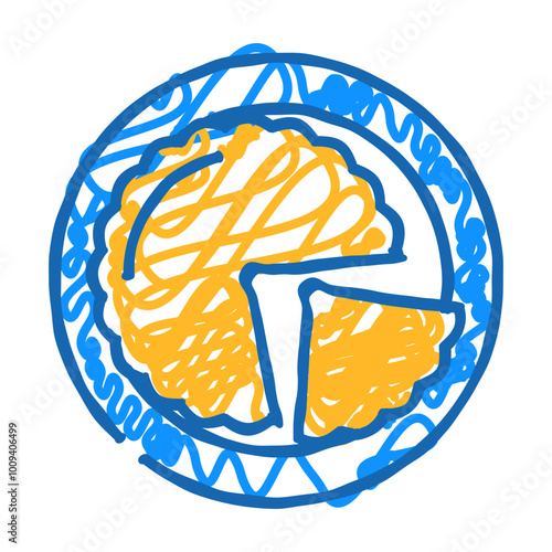quiche lorraine french cuisine doodle icon sketch vector. quiche lorraine french cuisine sign. isolated symbol illustration
