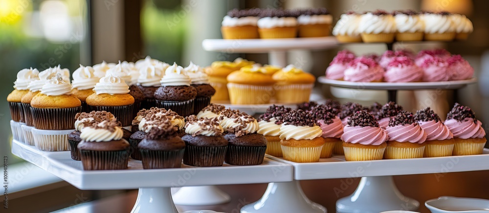 Assortment of Cupcakes on a Stand Assortment of Cupcakes on a Stand