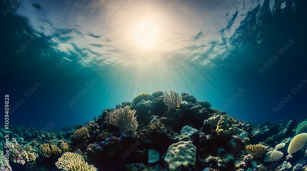 Fototapeta premium coral reef and sea