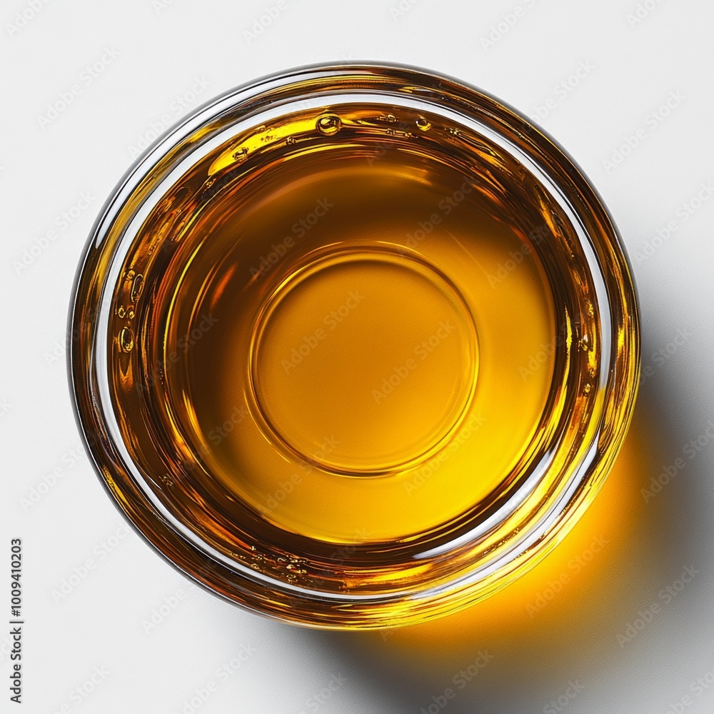 Golden Oil in a Glass Bowl Golden Oil in a Glass Bowl