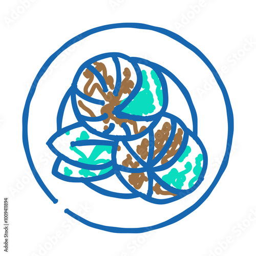 escargot dish french cuisine doodle icon sketch vector. escargot dish french cuisine sign. isolated symbol illustration