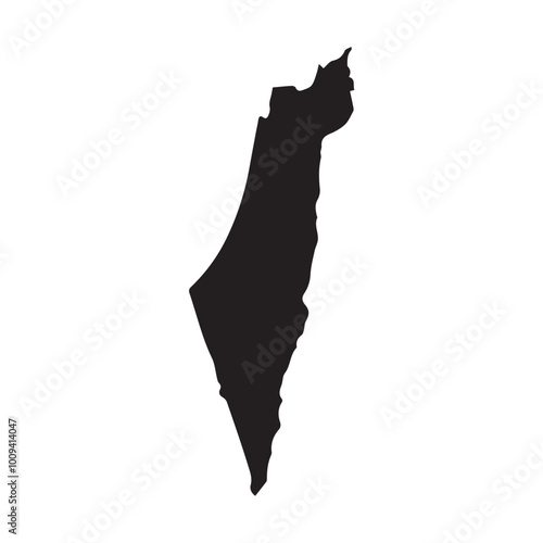 Palestine Map black Color vector illustration
