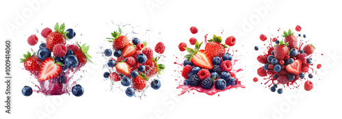 Colorful Fruit Splash Collection for Creative Projects