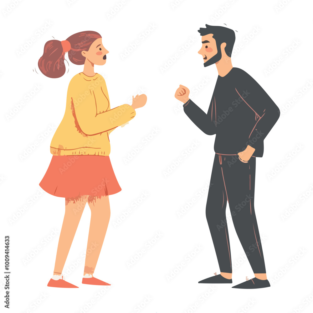 Couple conflicts illustration design Couple conflicts illustration design