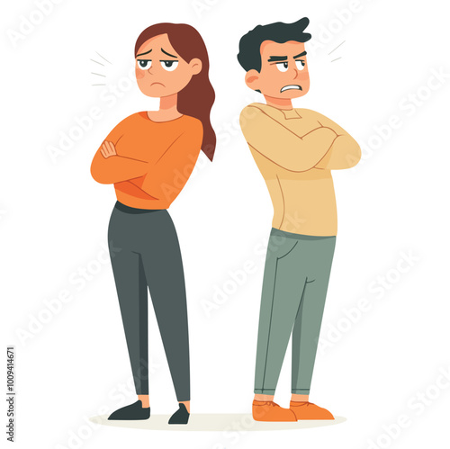 Couple conflicts illustration design