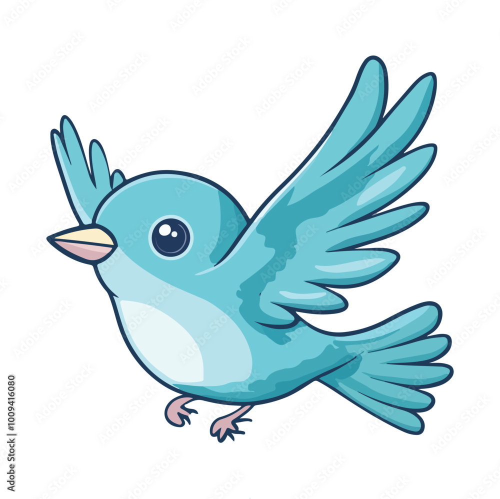 Fototapeta premium cute beautiful bird flying flat illustration