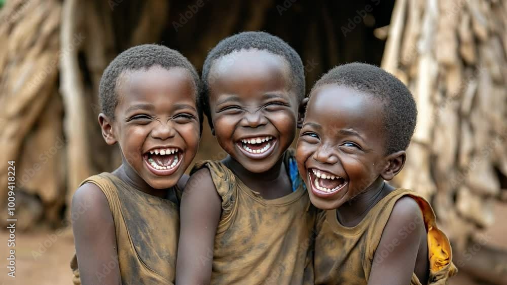 A group of happy, smiling African-American youths. A group of happy, smiling African-American youths.